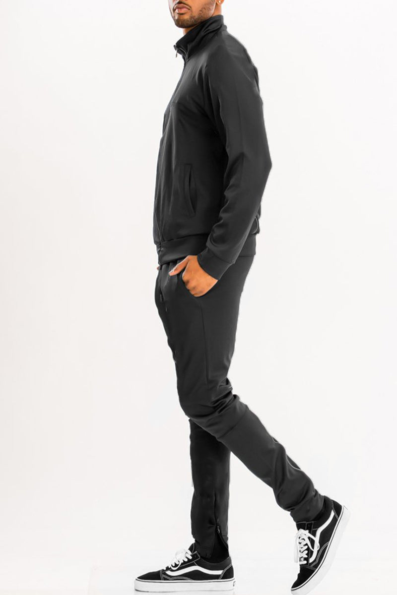 Essential Solid Track Set – Full Zip Jacket & Pants