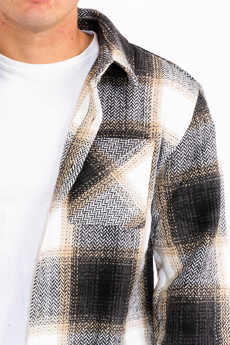 Wool Blend Flannel Shacket – Shirt Jacket
