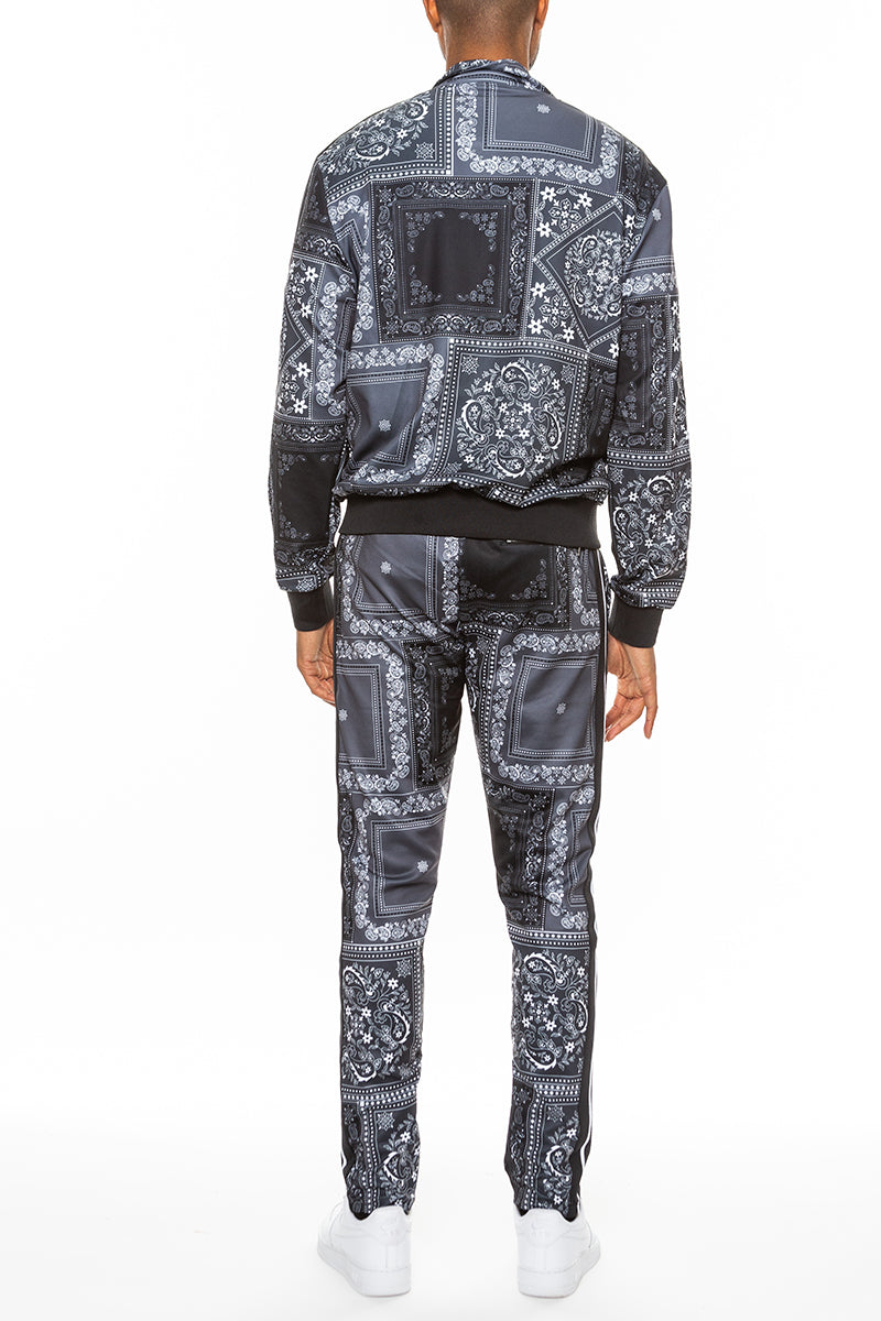 Paisley All Over Print Track Set – Full Zip Jacket & Bottoms