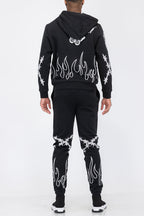 Chenille Flame Sweat Suit – Cotton Blend Track Suit