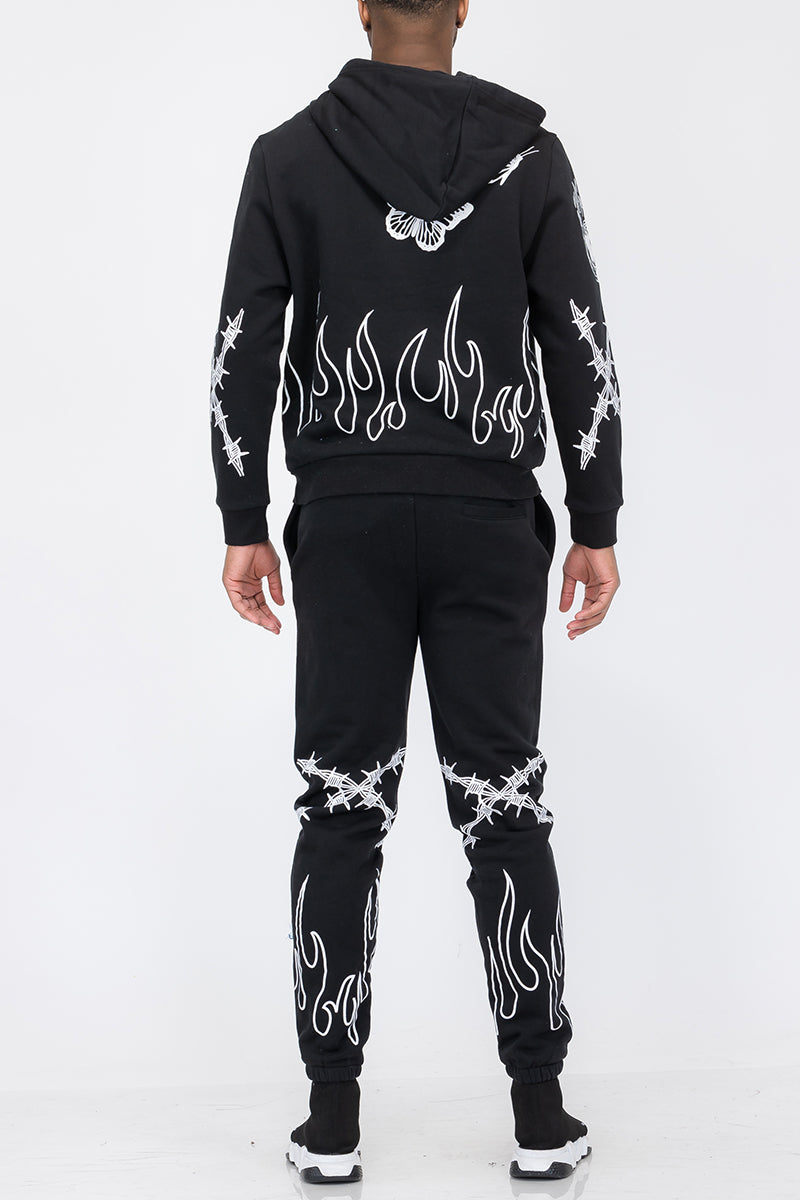 Chenille Flame Sweat Suit – Cotton Blend Track Suit