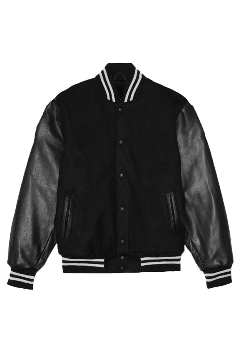 Melton Varsity Letterman Jacket with PU Sleeves