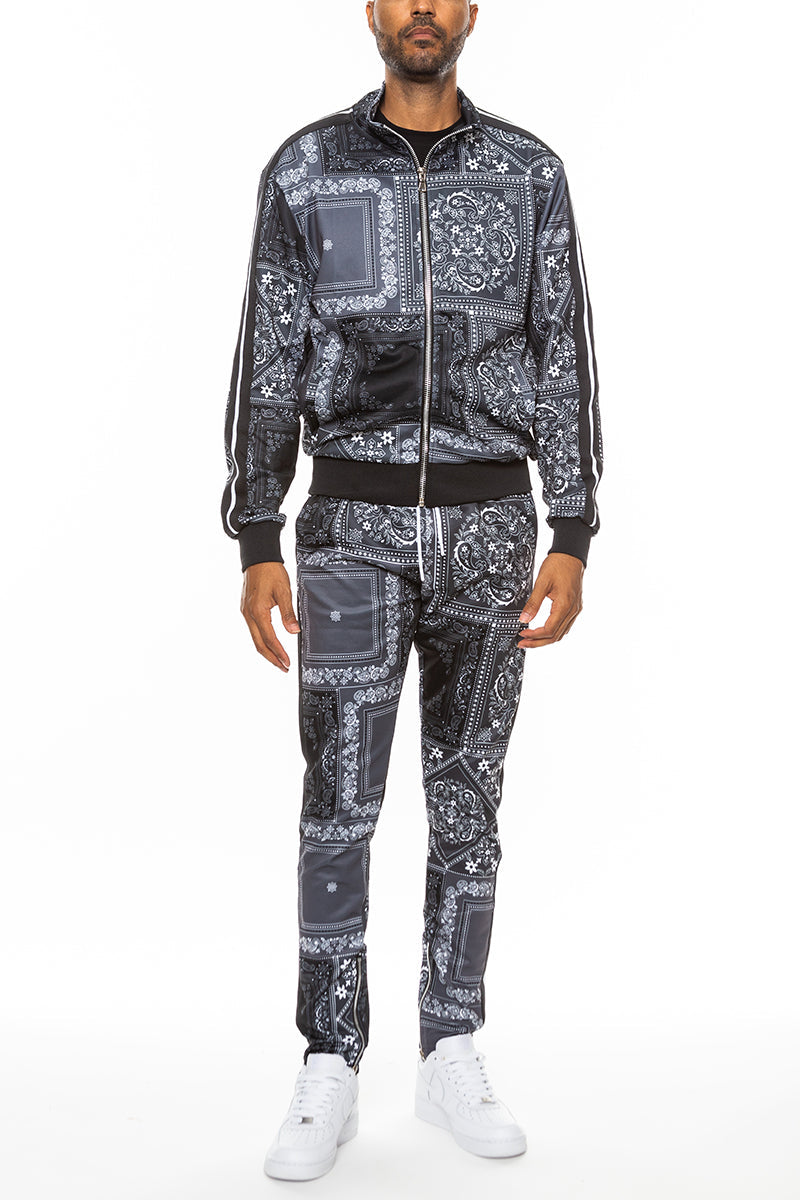 Paisley All Over Print Track Set – Full Zip Jacket & Bottoms