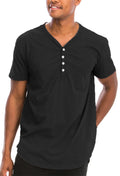 Men's Scallop Henley Tee – Soft Cotton, 4-Button