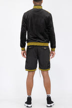 Status Velour Track Jacket Short Set