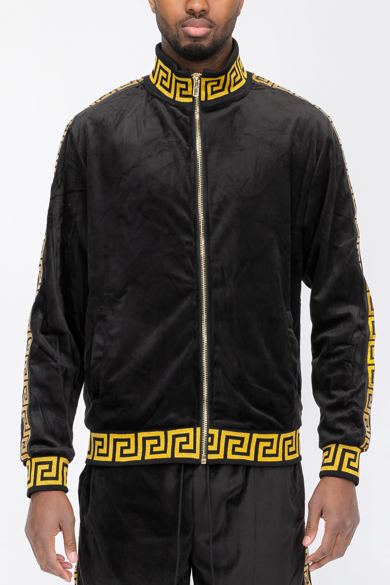 Status Velour Full-Zip Track Jacket