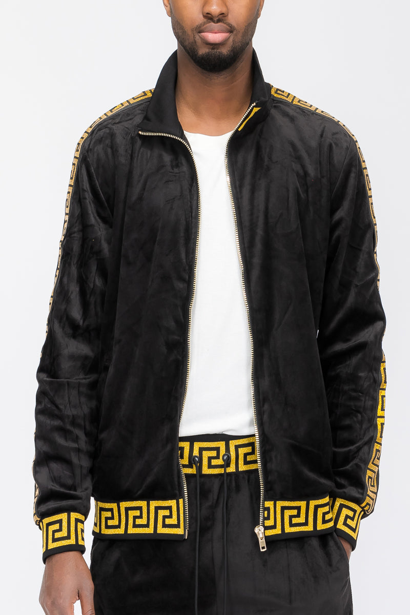 Status Velour Full-Zip Track Jacket