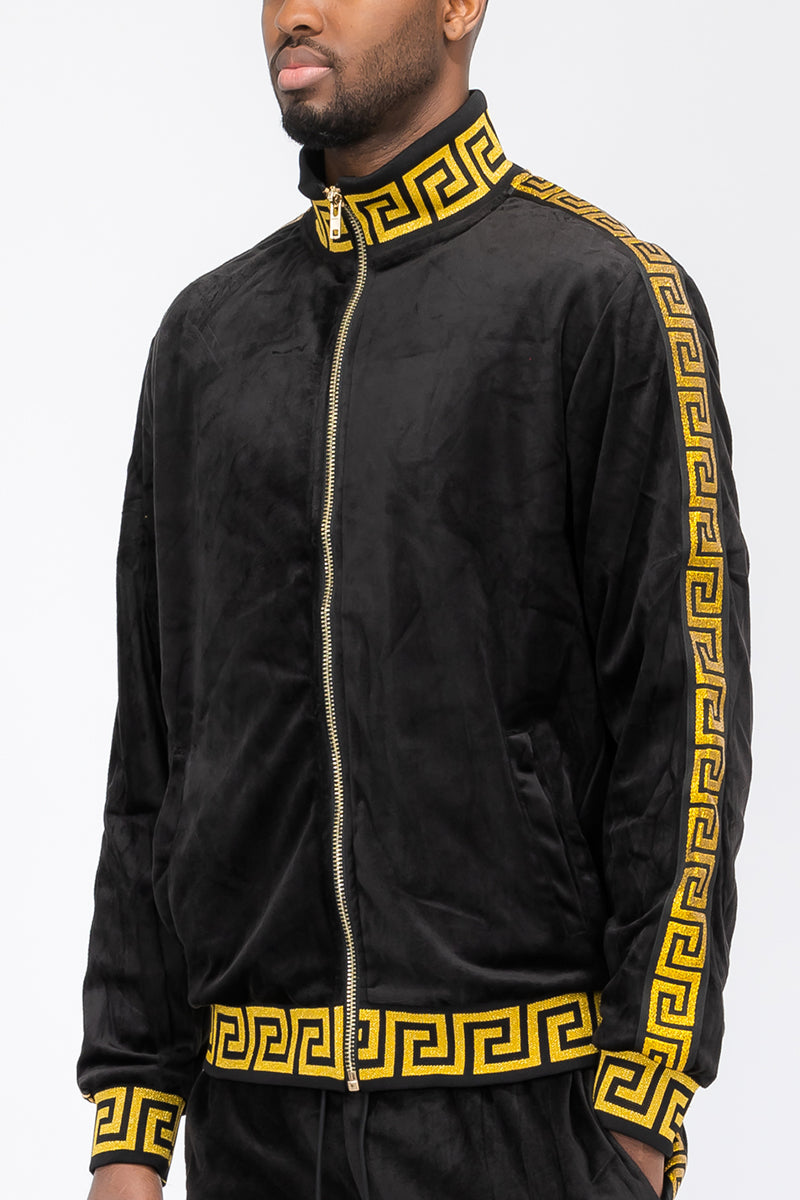 Status Velour Full-Zip Track Jacket