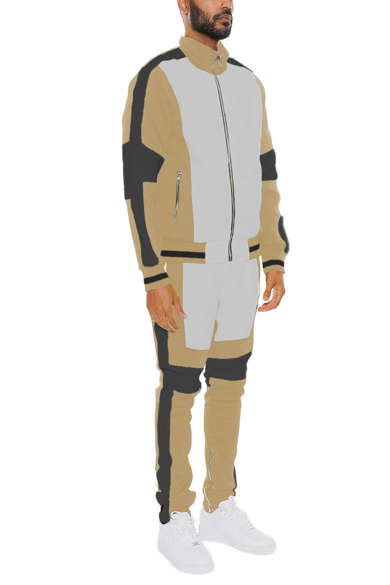Color Block Moto Track Set | Full-Zip Jacket & Track Pants