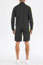 Two Stripe Cargo Short Set with Full Zip Jacket