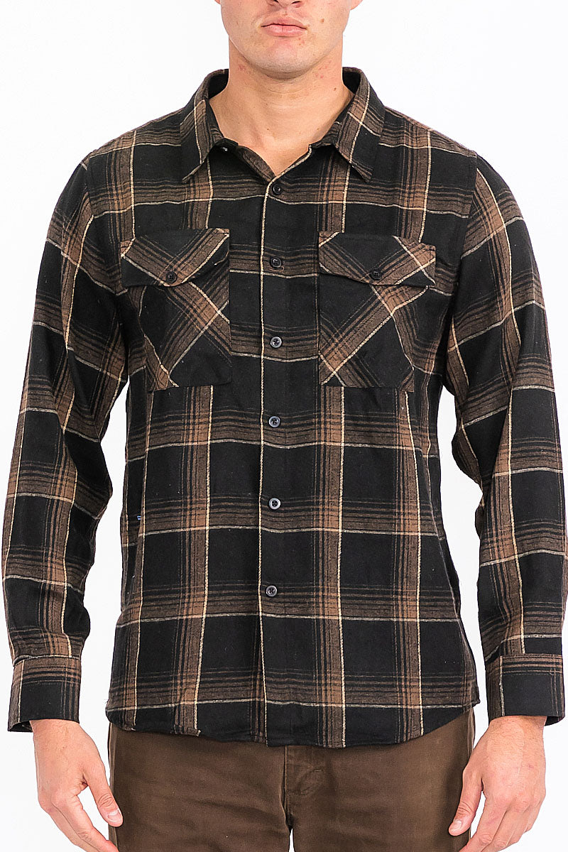 Men's Brushed Flannel Shirt – Cotton Blend