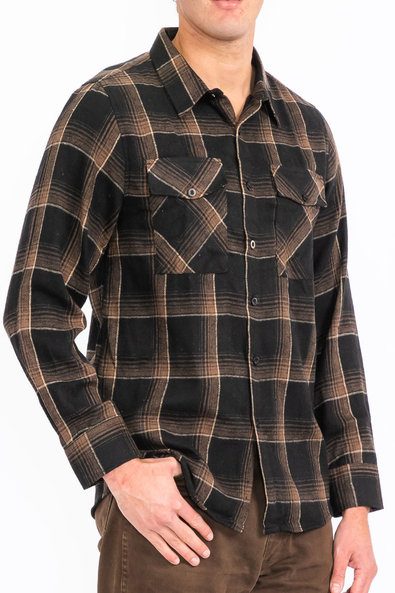 Men's Brushed Flannel Shirt – Cotton Blend
