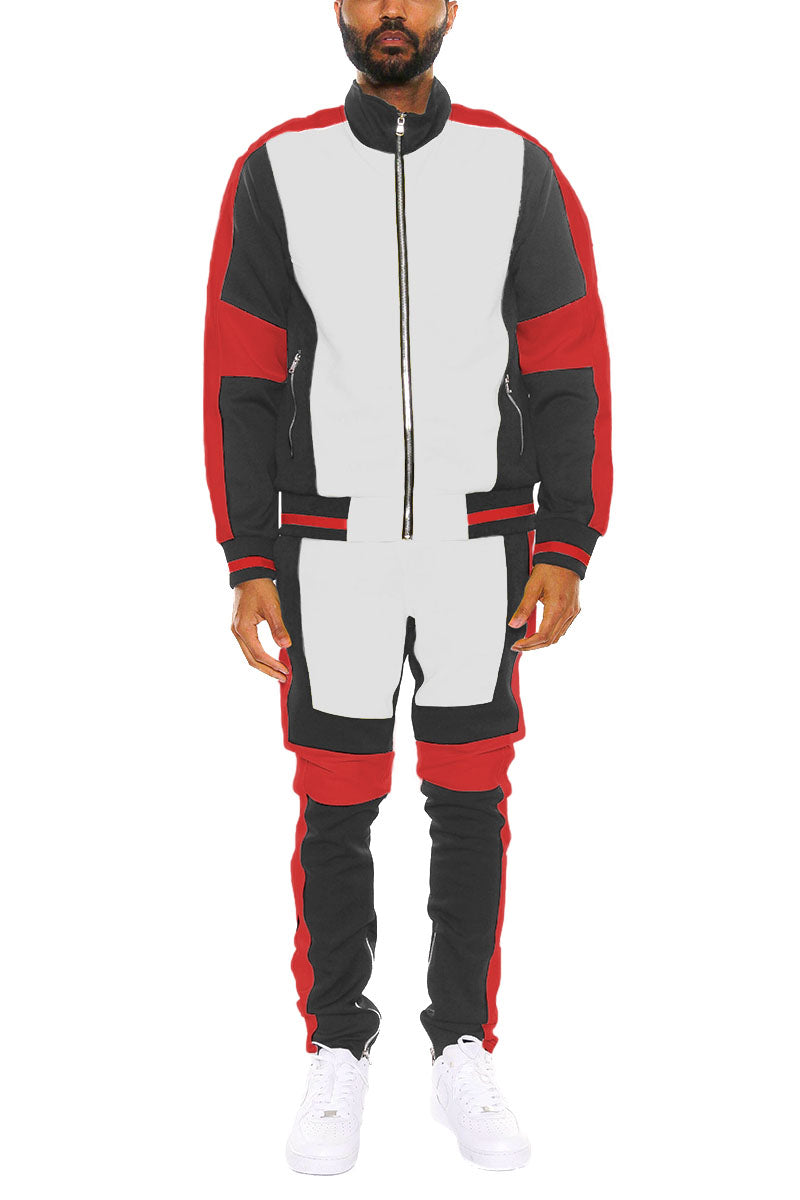 Color Block Moto Track Set | Full-Zip Jacket & Track Pants