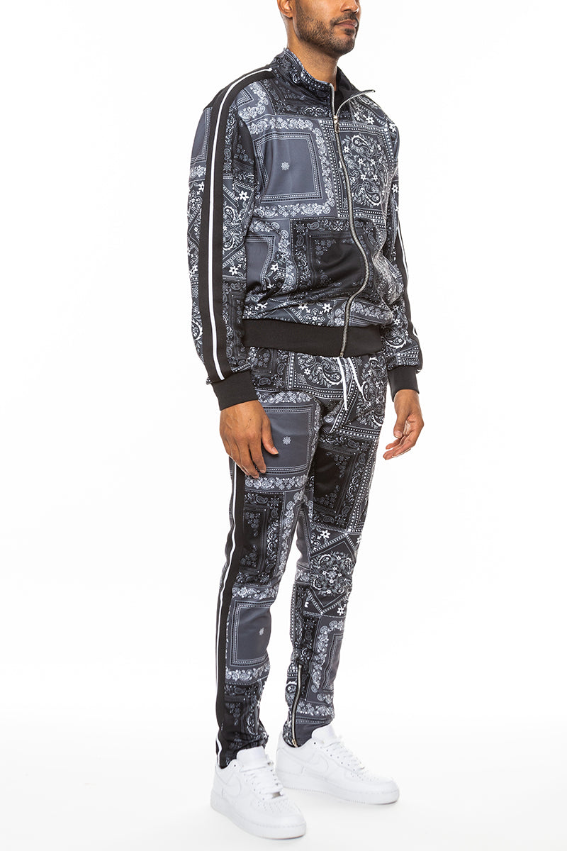 Paisley All Over Print Track Set – Full Zip Jacket & Bottoms