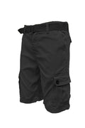 Men's Belted Cargo Shorts with Button Waist