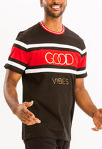 Good Vibes Tee – 100% Cotton with Gold Raised Text