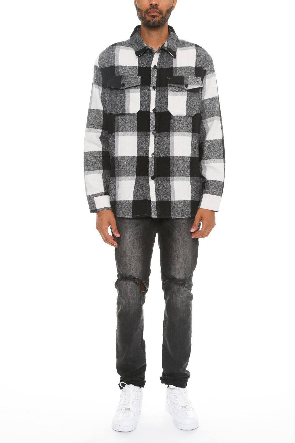 Austin Brushed Flannel Shacket – Long Sleeve Button-Up