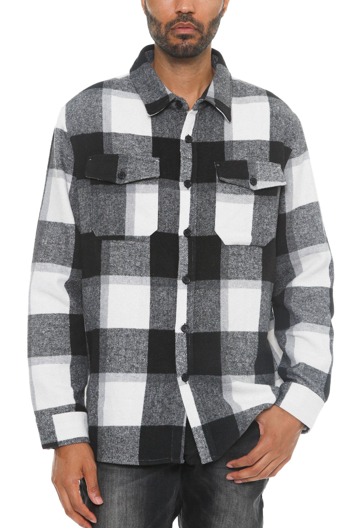 Austin Brushed Flannel Shacket – Long Sleeve Button-Up