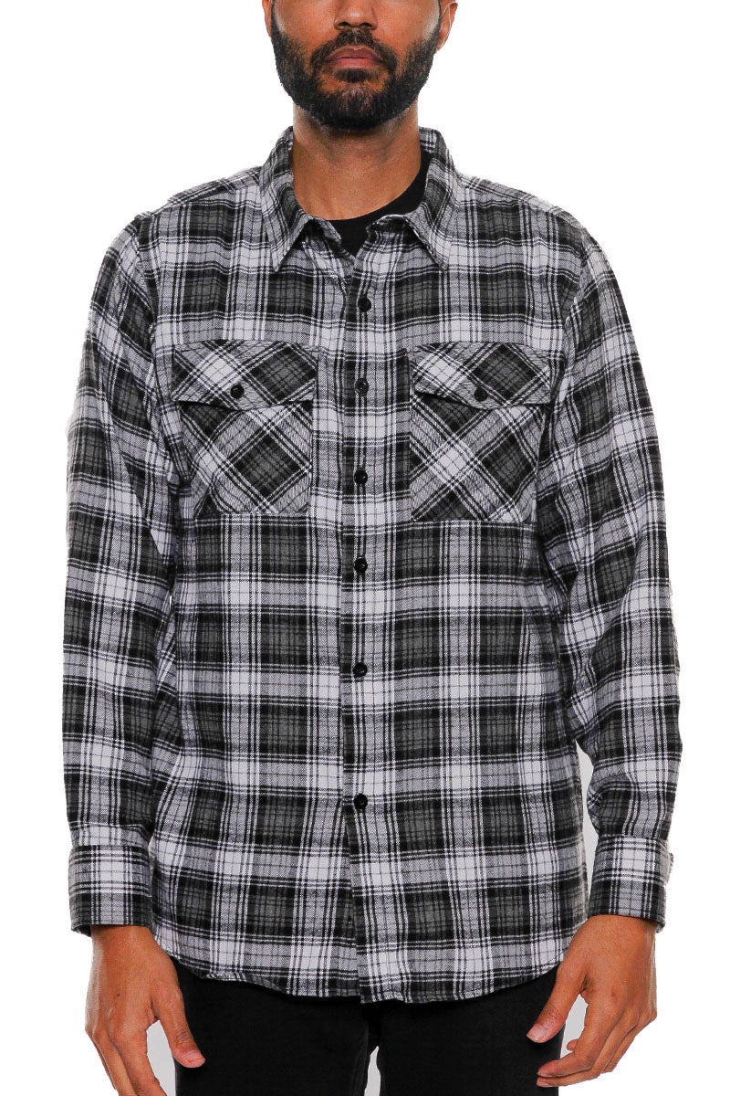 Men's Brushed Flannel Shirt – Cotton Blend