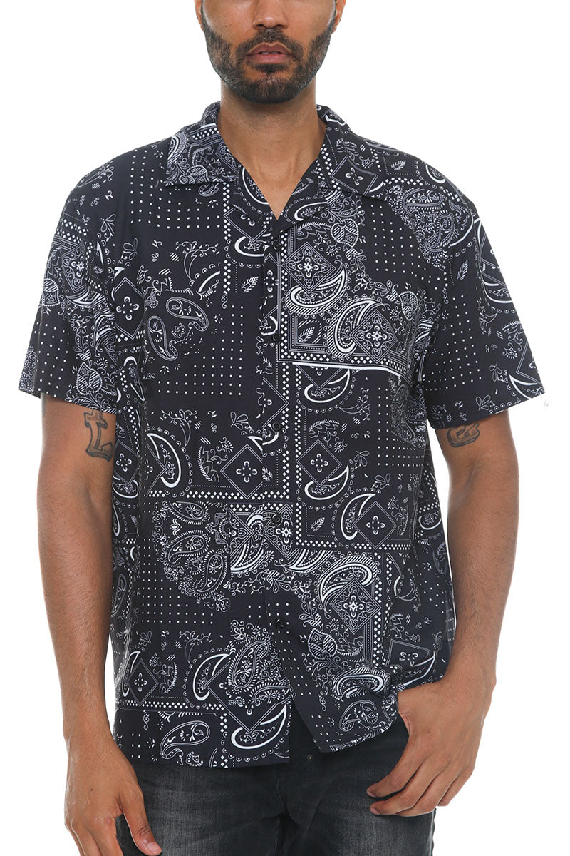 Gilmore Paisley Print Button-Down Vacation Shirt