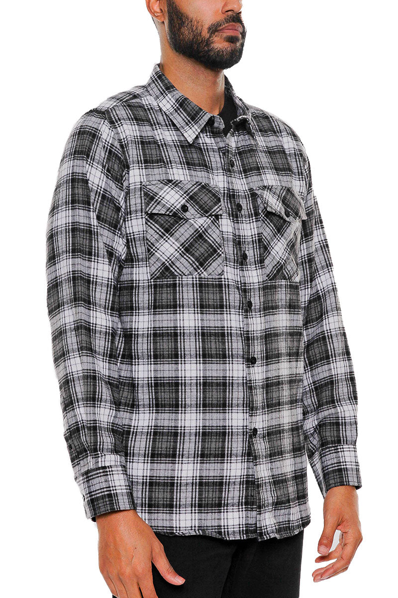 Men's Brushed Flannel Shirt – Cotton Blend