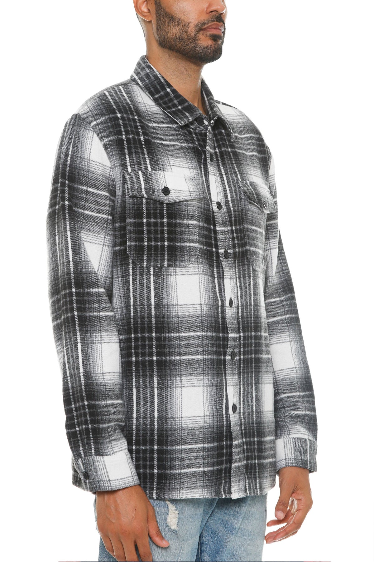 Soft Flannel Shacket – Brushed Checkered Long Sleeve