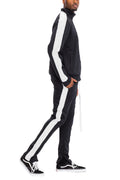 Men's Single Stripe Track Suit – Full Zip Jacket & Pants