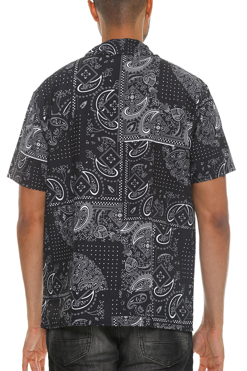 Gilmore Paisley Print Button-Down Vacation Shirt