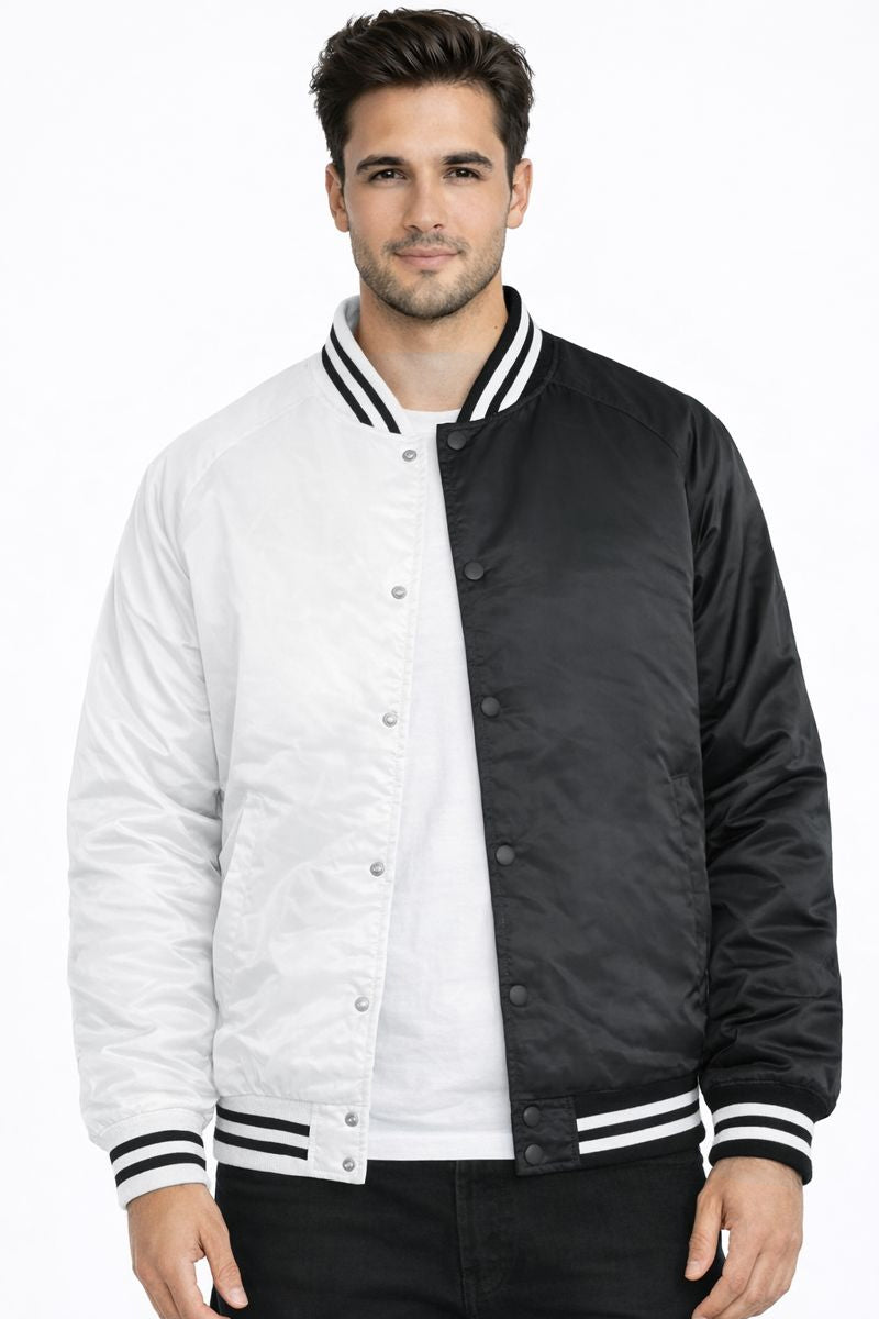Two-Tone Varsity Bomber Jacket