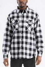 Quilted Flannel Shirt Jacket with Chest Pockets