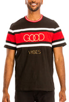 Good Vibes Tee – 100% Cotton with Gold Raised Text