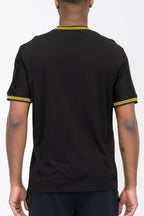 Lion Head Graphic Tee | Round Neck with Tape Detail
