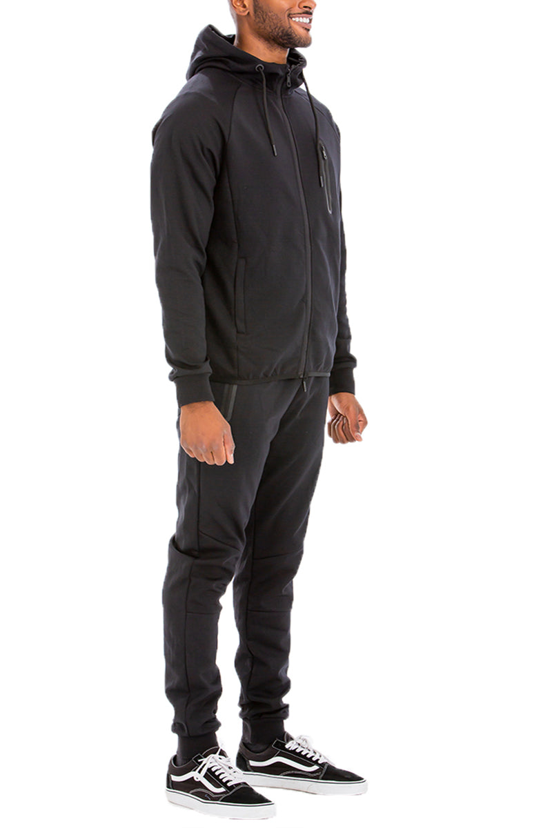 Solid Tech Sweat Set with Hoodie & Joggers