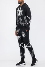 Chenille Flame Sweat Suit – Cotton Blend Track Suit