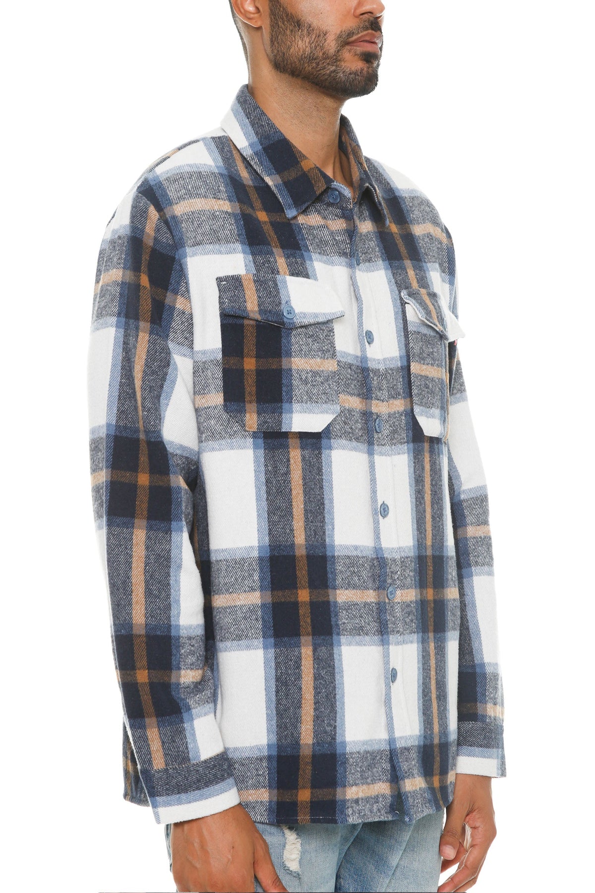 Soft Flannel Shacket | Brushed Checkered Long Sleeve