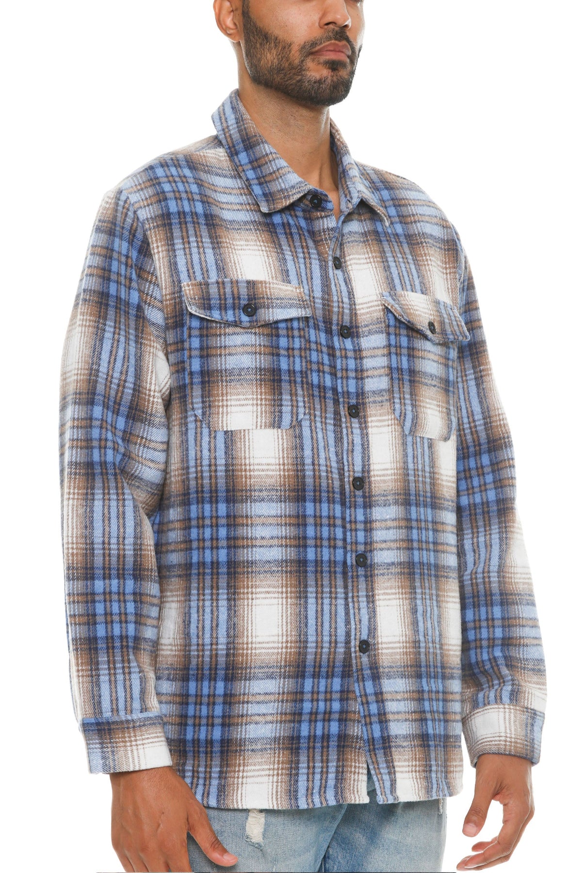 Soft Flannel Shacket | Brushed Checkered Long Sleeve