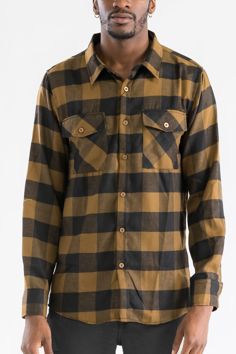 Men's Brushed Flannel Shirt – Cotton Blend