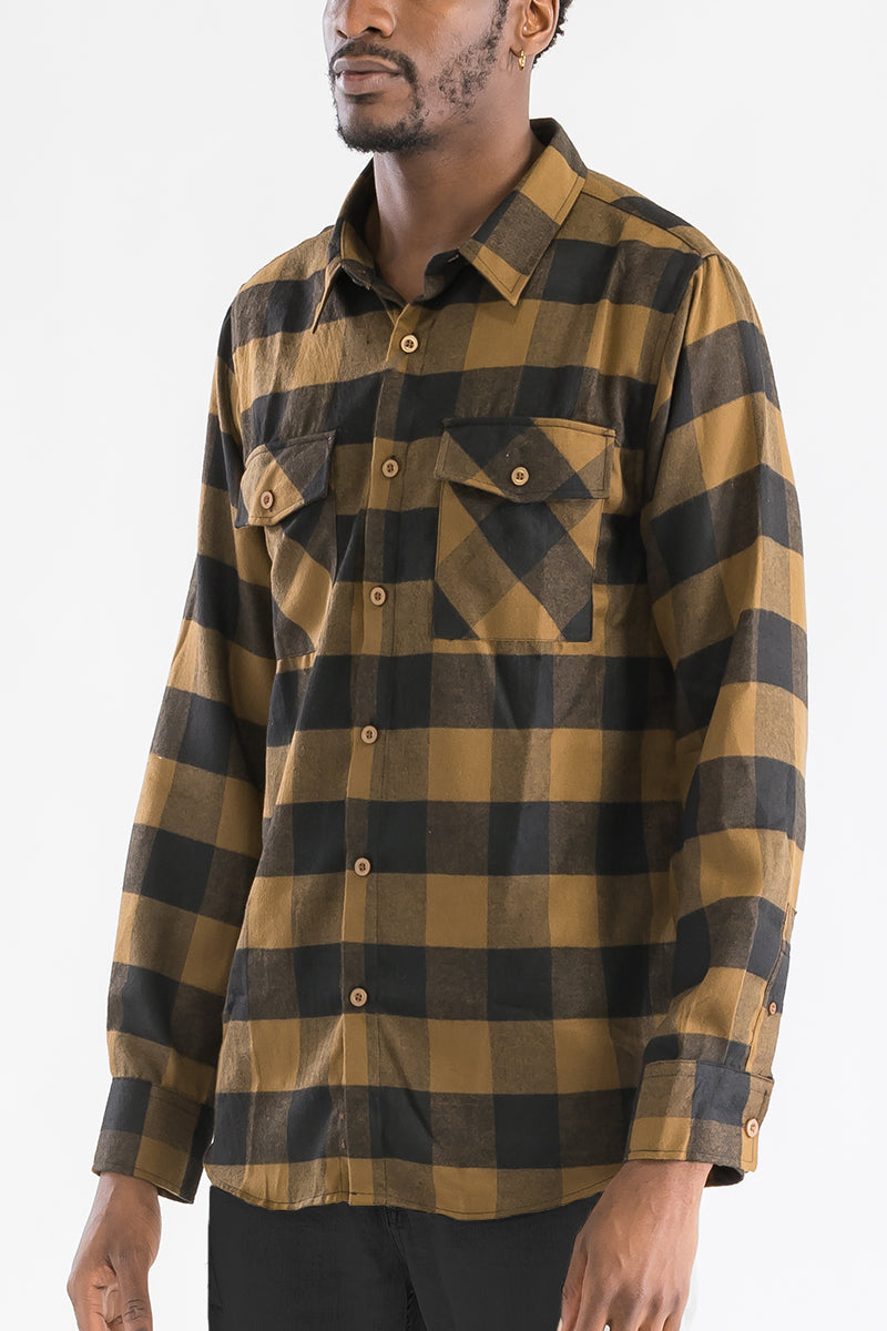 Men's Brushed Flannel Shirt – Cotton Blend