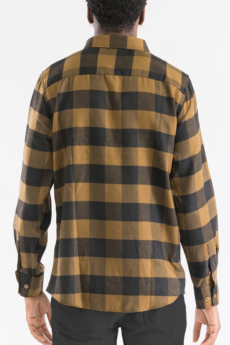 Men's Brushed Flannel Shirt – Cotton Blend