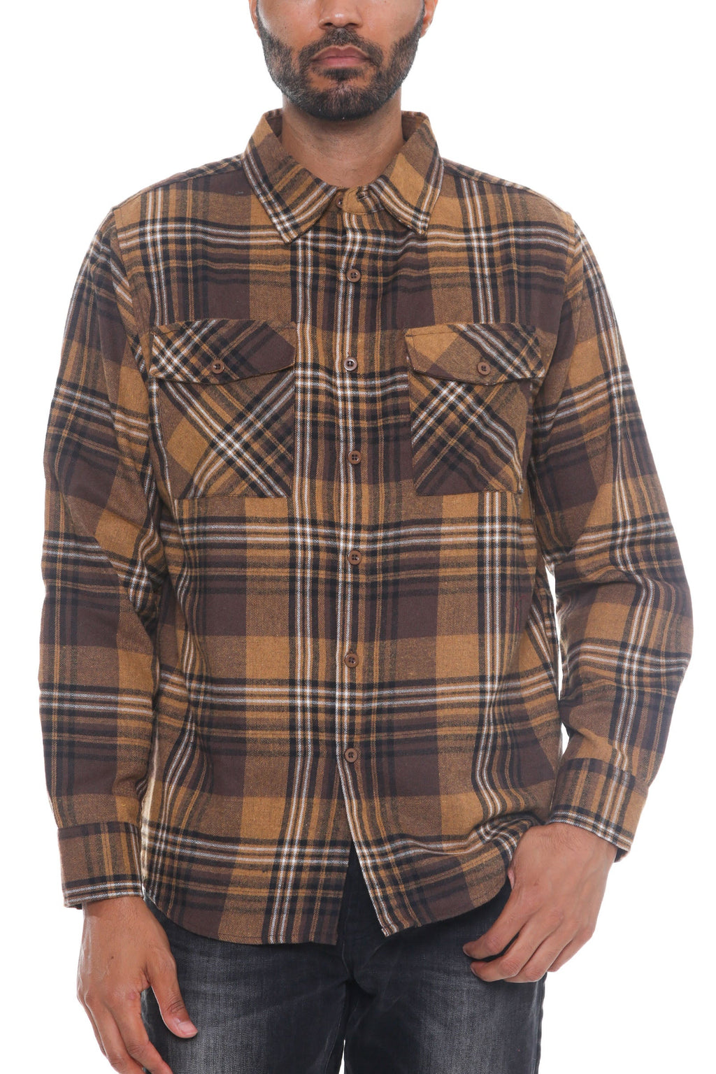 Brushed Flannel Shirt | Cotton-Poly Blend with Chest Pockets