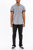 Brayden Striped Vacation Shirt with Contrast Sleeve Detail