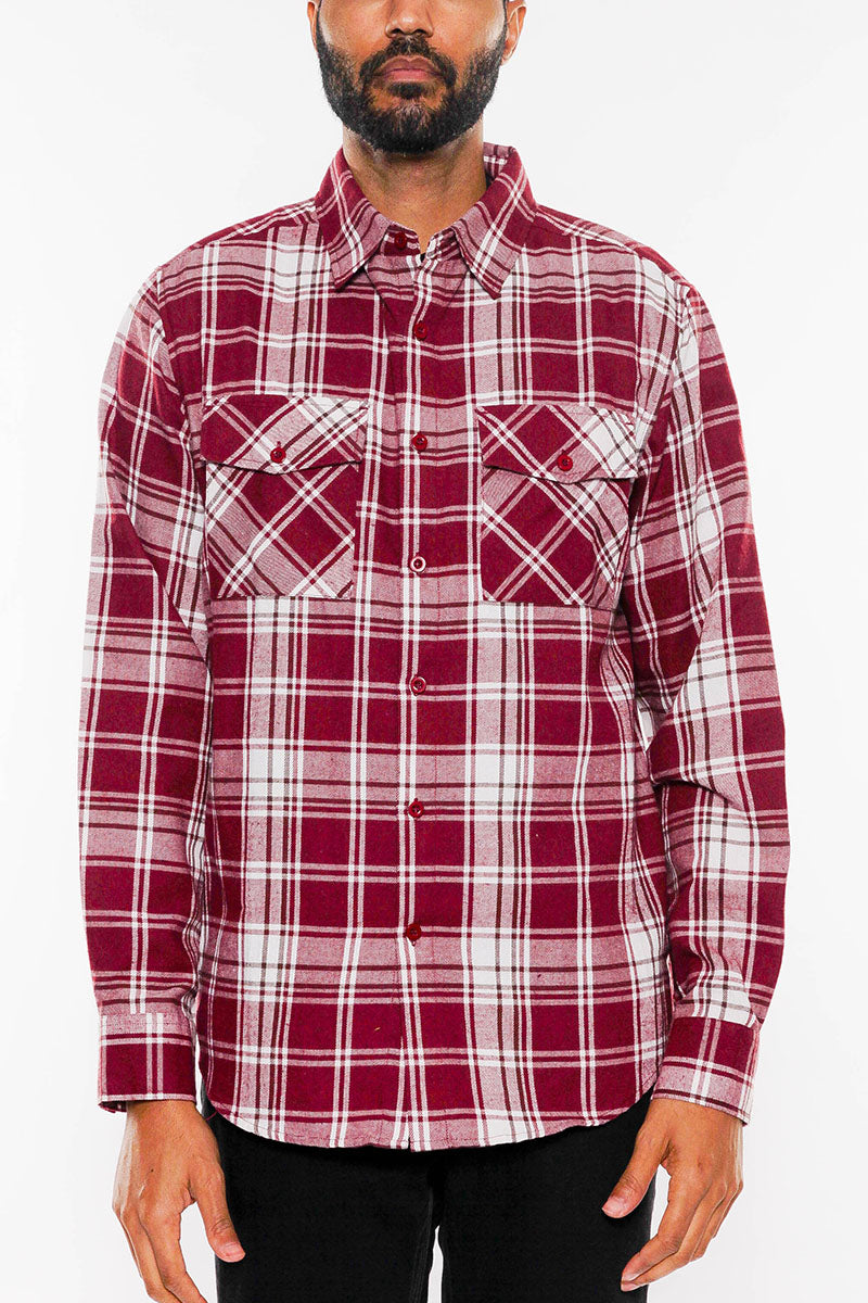 Men's Brushed Flannel Shirt – Cotton Blend
