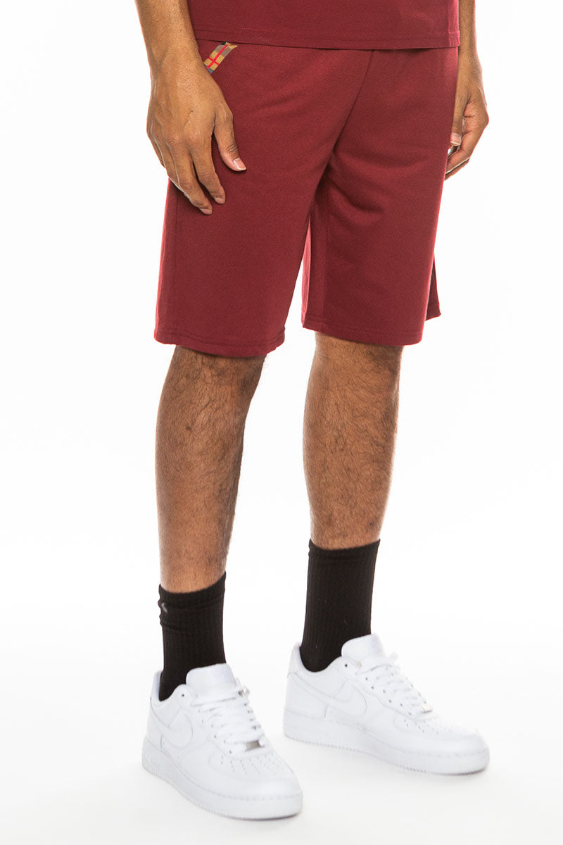 Checkered Detail Shorts – Cotton Blend