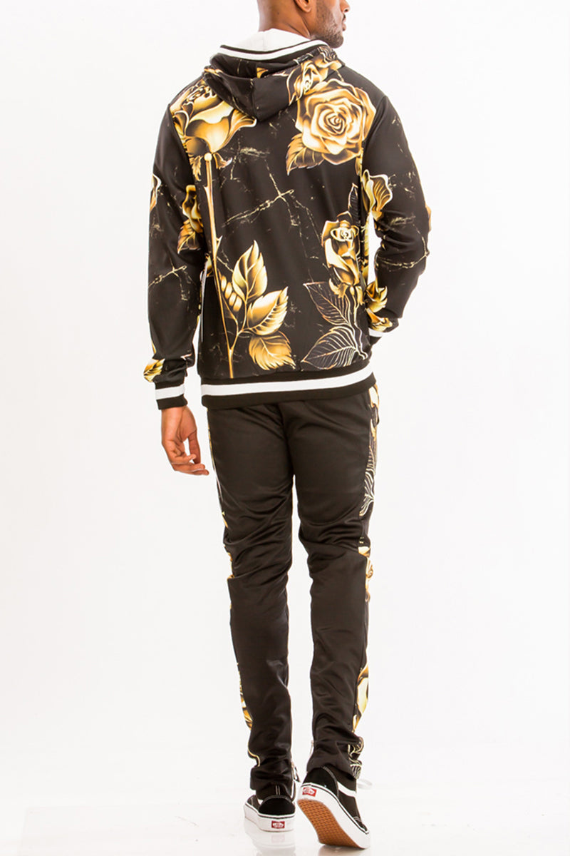 Print Sweat Set – Slim Fit Track Set with Ankle Zip