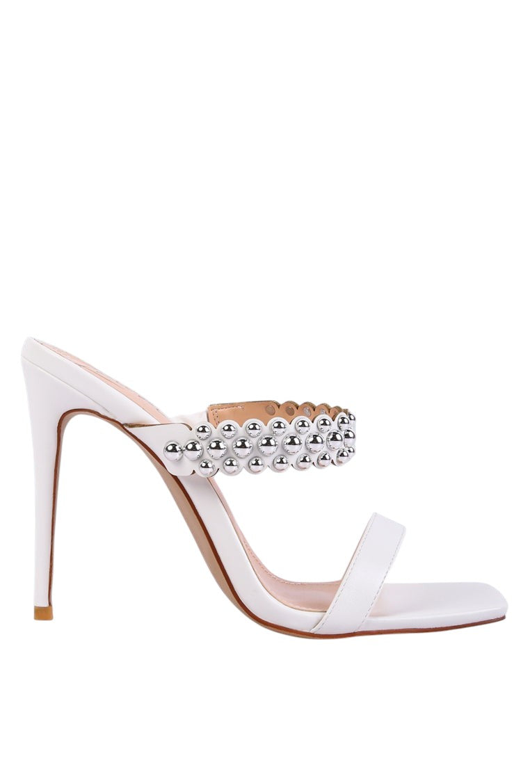Bandy Stieletto Heel Metal Stud Sandals