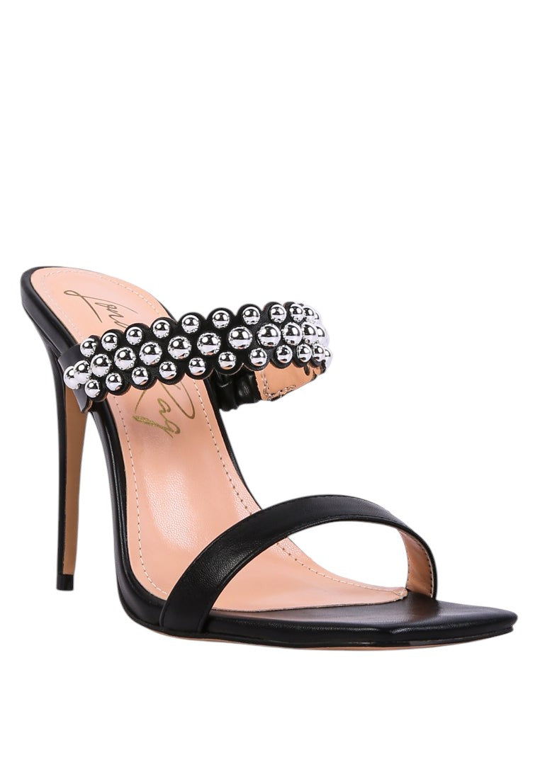 Bandy Stieletto Heel Metal Stud Sandals