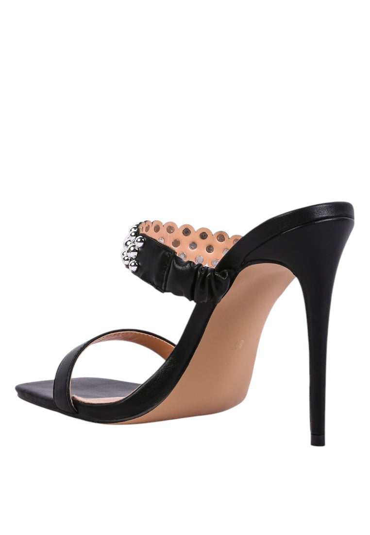 Bandy Stieletto Heel Metal Stud Sandals