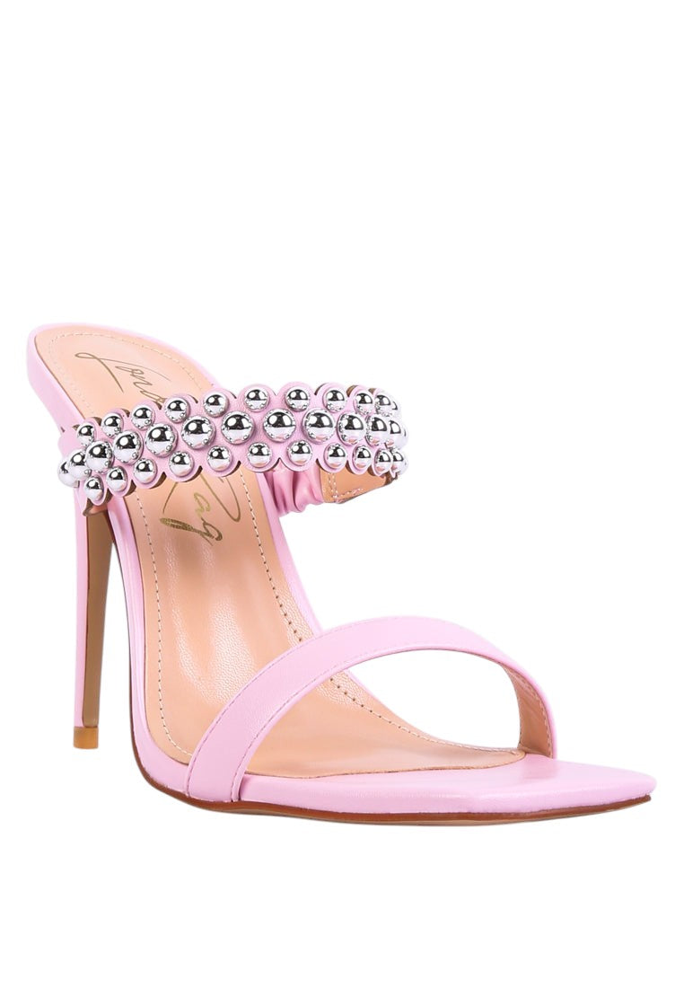 Bandy Stieletto Heel Metal Stud Sandals