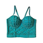 VacationGrabs Alluring Strapless Pearl Bra Top in 13 Colors