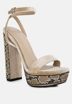 Zircon Rhinestone Patterned High Heel Sandals